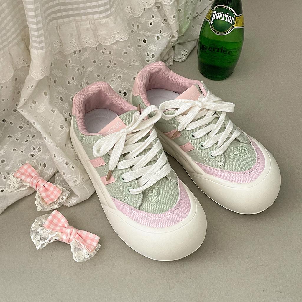 Queen Fan retro platform casual board shoes women's 2025 new summer skirt soft-soled sports canvas shoes