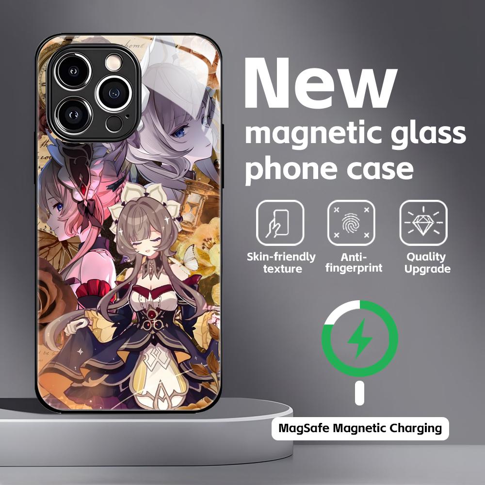 genshin impact Sandrone Phone Case For iPhone17 16 15 14 13 12 11 X XR XS 8 Plus Mini Pro Max Glass Magnetic Case