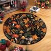 Boho Tribal Blue Round Carpet Medallion Floral Area Mat Nordic Retro Coffee Table Parlor Salon Decorative Space Solution