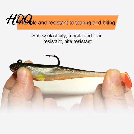 Paddle Tail Bait 6.5CM/6G 9CM/12G T-Tail Bionic Soft Lure Realistic Slow Sinking with Durable Fishing Lure Tail Artificial Swimbait for Freshwater