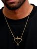 Stylish Chic Bow and Arrow Pendant Necklace for Men, Waterproof 18K Gold Plated Stainless Steel Archer Necklace, Fashion Jewelry