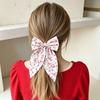 8Pcs Fabric Floral Print Bow Hair Clips Flower Ribbon Spring Clips  Women Hair Styling