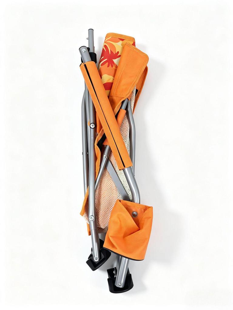 High-Back Folding Beach Chair: Portable Reclining Sling for Camping & BBQs