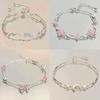 Cherry Blossom Bracelet For Women Girls Shiny Flower Bowknot Charm Bracelets Bangles Party Jewelry Accessories Gifts