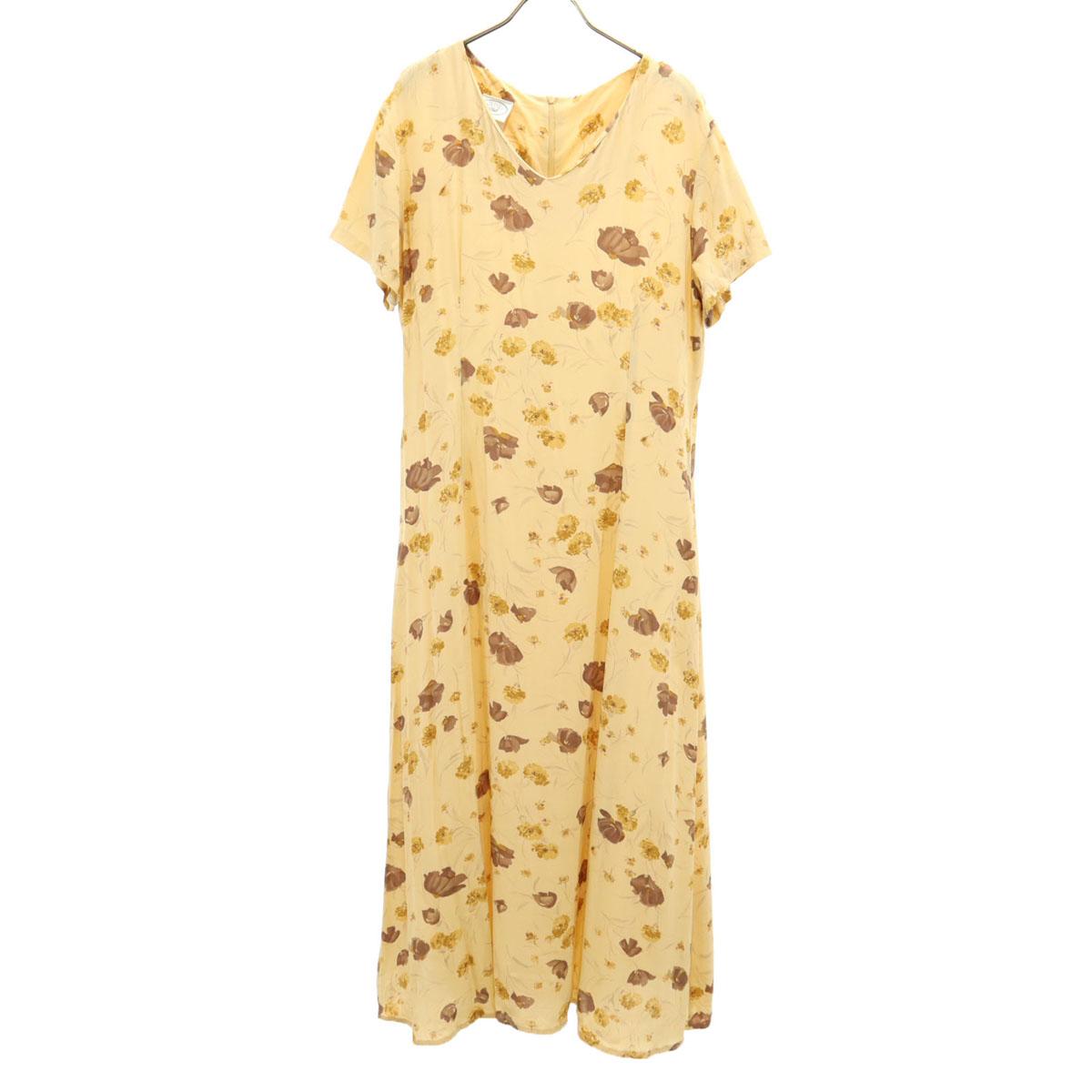 

Laura Ashley Overall handle Short sleeve V neck Long dress USA12 Beige Women Used