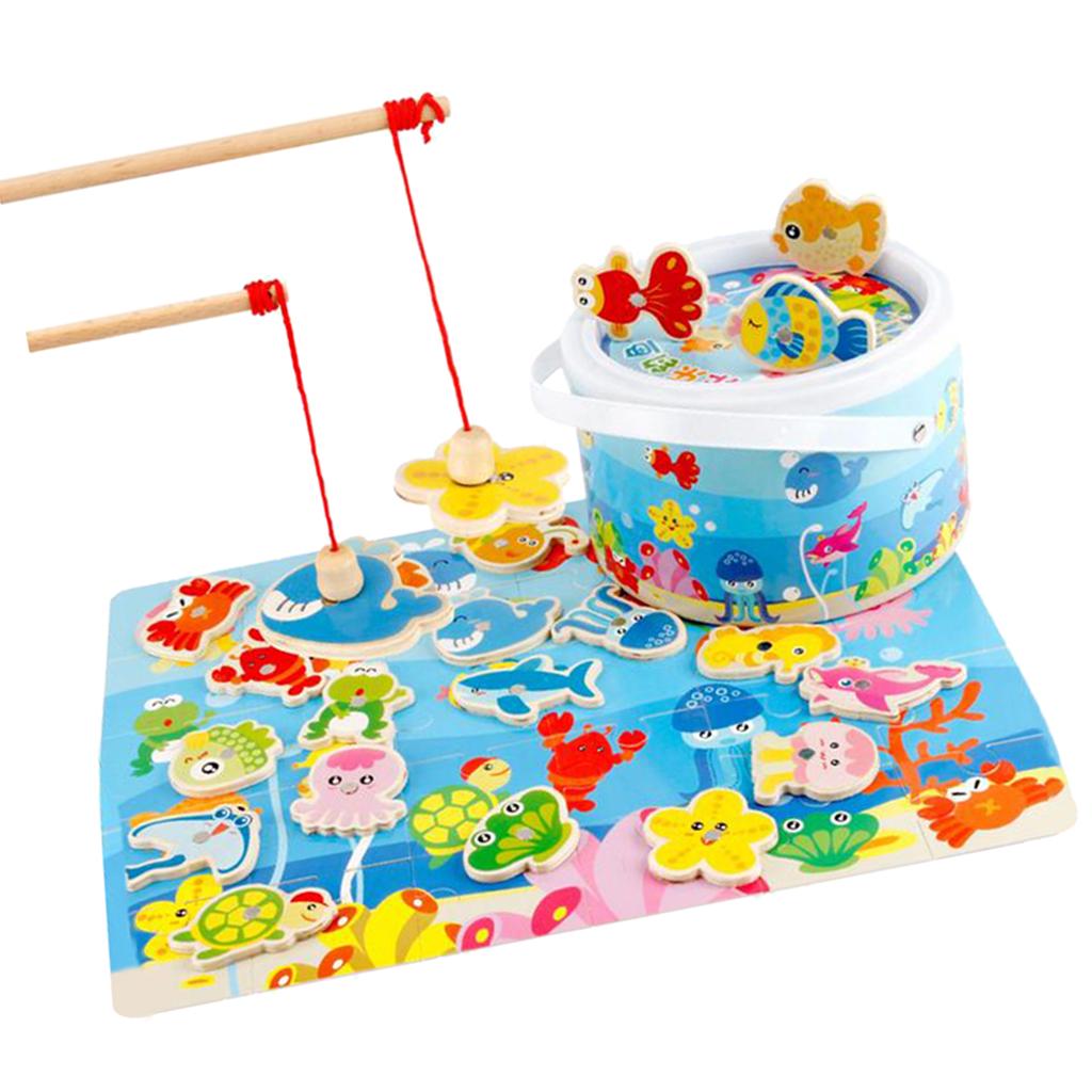 Toddler Wooden Fishing Pole Game,STEM Early Educational Toys uygun fiyatlı satın alın