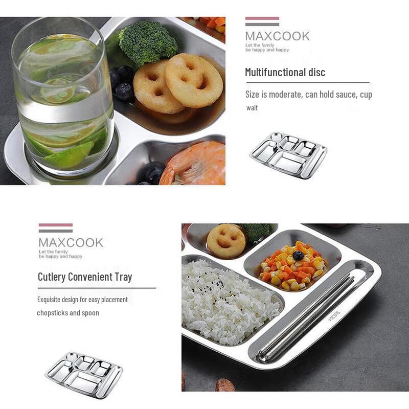 ZLIII Stal nierdzewna 304 Podzielona tacka na lunch