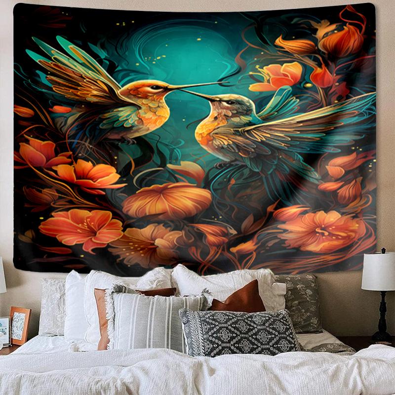 Hummingbird In Bloom Tapestry Room Decoration Wall Hanging for Living Room Bedroom, Dormitory, Birthday and Christmas Gifts