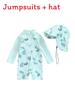 Childrens Polyester Long Sleeve Swimsuit With Hat And Full Coverage For Pool And Beach Play