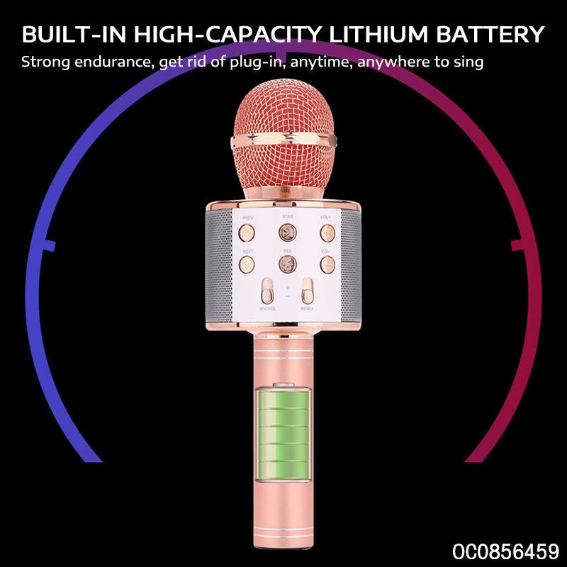 Karaoke Microphone for Kids & Adults Bluetooth Singing Mic Echo Effect, Built-in Speaker Portable for Party Travel Gifts