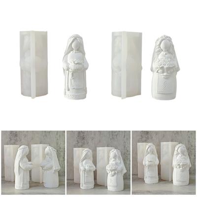 Gelin Silikon Mum Kalıbı Reçine El Sanatları Kalıpları Silikon Süs Kalıpları El Yapımı Mum Sabun ve Fondant İçin Mükemmel