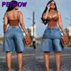 Moda feminina casual cor sólida estampa calças e capris