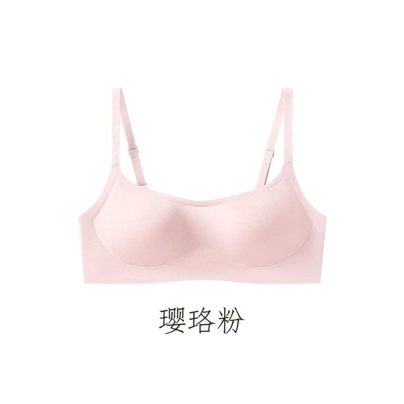 Genuine ten-color low-neck liquid foundation seamless underwear women's small breasts gather and top support anti-sagging steel-rimless breathable bra