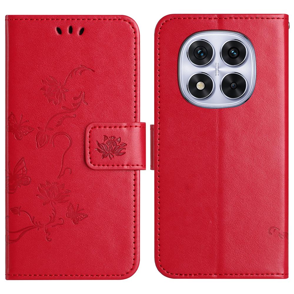 For Xiaomi Redmi Note 14 Pro+ 5G/Note 14 Pro 5G/Poco X7 5G Case Wallet Stand Imprinted Butterfly Flower PU Leather Phone Cover