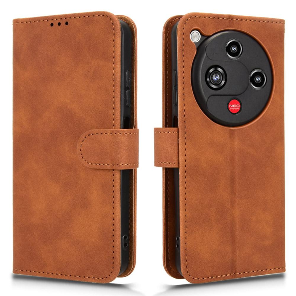 Pro ZTE nubia Focus 2 5G Kožené pouzdro s pocitem kůže, proti pádu, peněženka, výklopný kryt na telefon