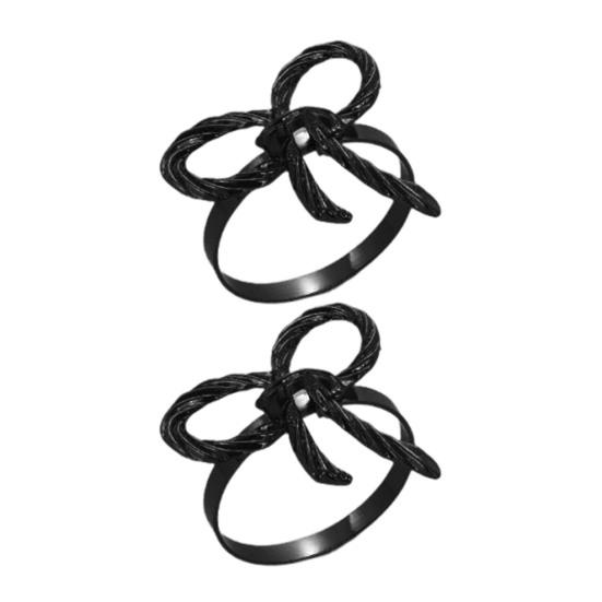 Napkin Rings with Bow Decor Zinc Alloy Napkin Holders Wedding Party Decoration Table Setting Accessories