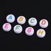 100PCS White Bead Alphabet Beads Colorful Letter Round Letter Beads Vowel Letter Beads  DIY Bracelet