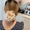Korean 3D Pleated Satin Fabric Hairband with High-End Flower Hair Tie, Retro and Chic, High Quality