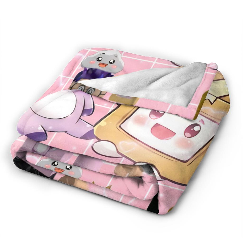 Foxy Boxy and Rocky Lankybox Blanket Soft Warm Novelty Plush Throw Blanket For Couch Bed Camping Flannel Bedspread Bed Cover