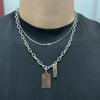 Men's Titanium Steel PUNK Cuban Chain Necklace - Handsome, High-End Hip Hop with Letter Tag Design.
