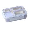 Leak-Proof Stainless Steel Square Lunch Box with Four Compartments: Portable, Multi-Functional, Ideal for Work or School, Customizable Logo