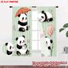 Set Of 2 Flat Printing Happy Valentine Day Drapes Cute Panda Digital Printed Polyester All Season Party Holiday Decor Curtain Made