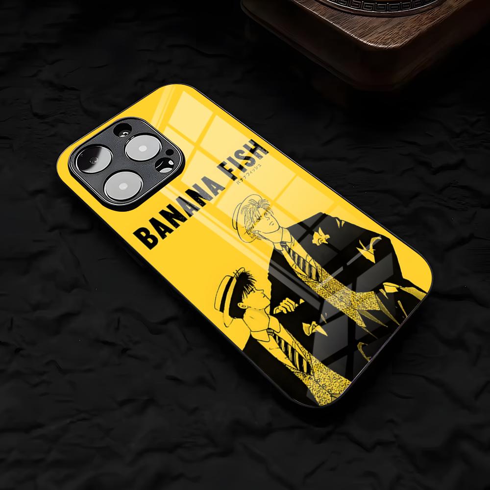 Classic Anime BANANA FISH Phone Case For IPhone 17 Air 16 E Pro Max 15 14 13 Mini 12 Pro 11 Max Plus Black Glass Cover