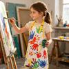 Kids' Waterproof Long-Sleeve Painting Smock with Back Buttons - Baby Bib Apron for Eating & Art