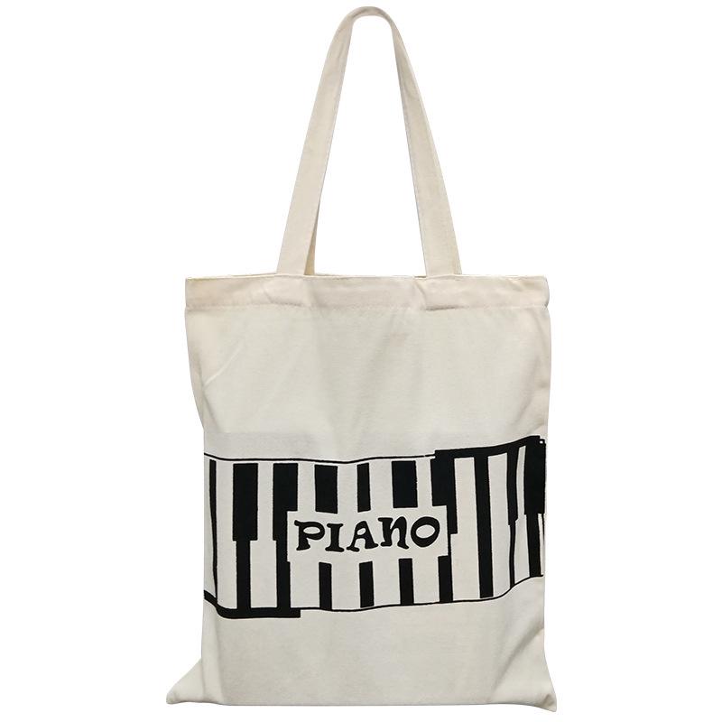 White Portable Roll-Up Piano Instrument Tote Bag