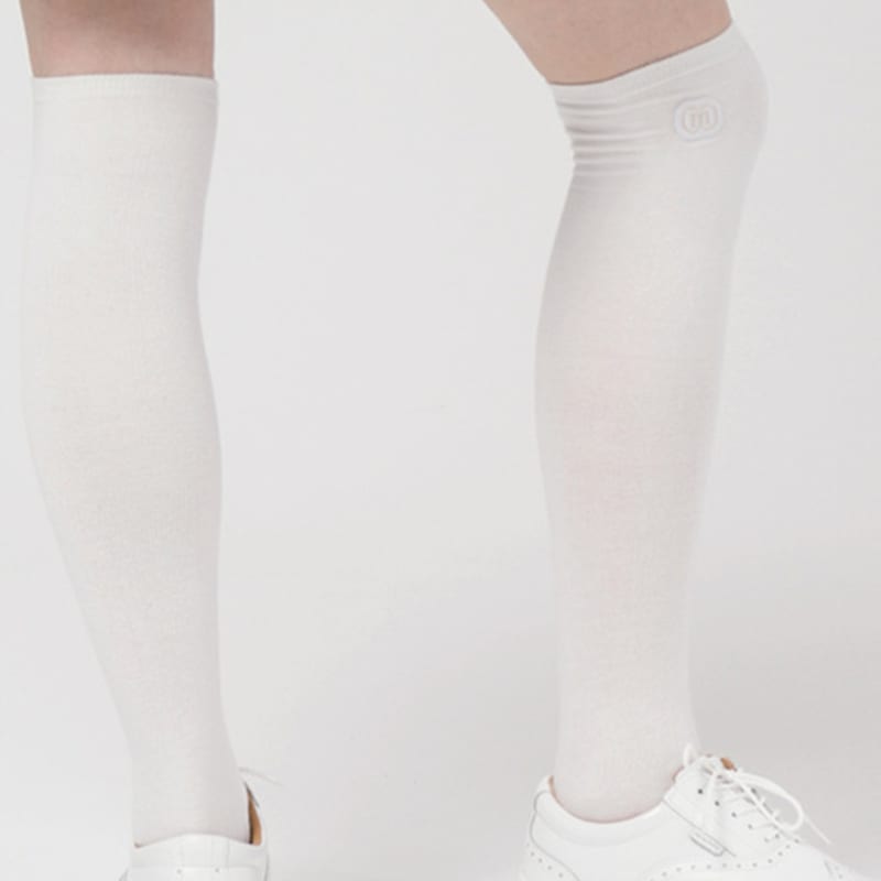 DOYOUKNOWMC ALL SEASON Solid Ivory Over-the-Knee Socks