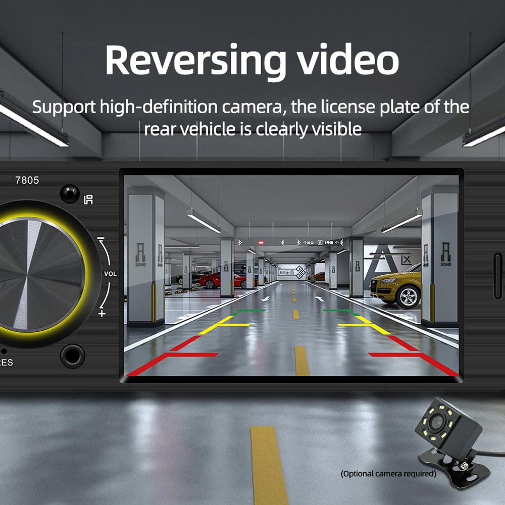 4.1 Inch Single Din Car Stereo BT MP5 Player FM Radio Receiver Support TF U Disk Playback USB Charging Hands Free