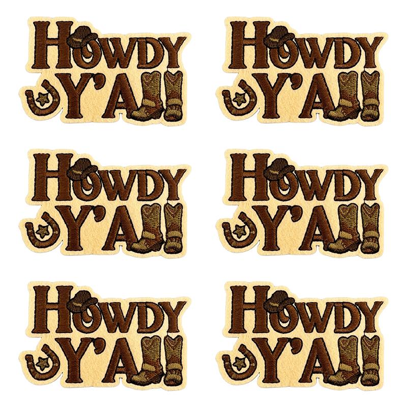 10pcs /Lots Western Cowboys Embroidered Patches Letter Patch Iron On Patches For Clothing Thermoadhesive Patches Jackets Hats Diy 