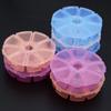 Scatola Portaoggetti Rotonda a 8 Scomparti in Plastica Trasparente per Gioielli, Oggetti Vari, Espositore per Orecchini, Perline Sfuse, Accessori