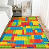 Covorașe Geometrice Colorate 3D pentru Living Dormitor Covor cu Piese de Construcție Decor Cameră Copii Covoraș Non-Alunecare