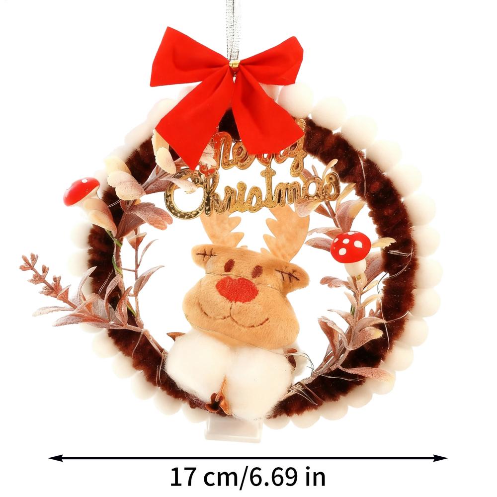 DIY Christmas Wreath Kit Handmade Crafting Set With LED Light Festive Farmhouse Wreath For Art Teachers Family Activities