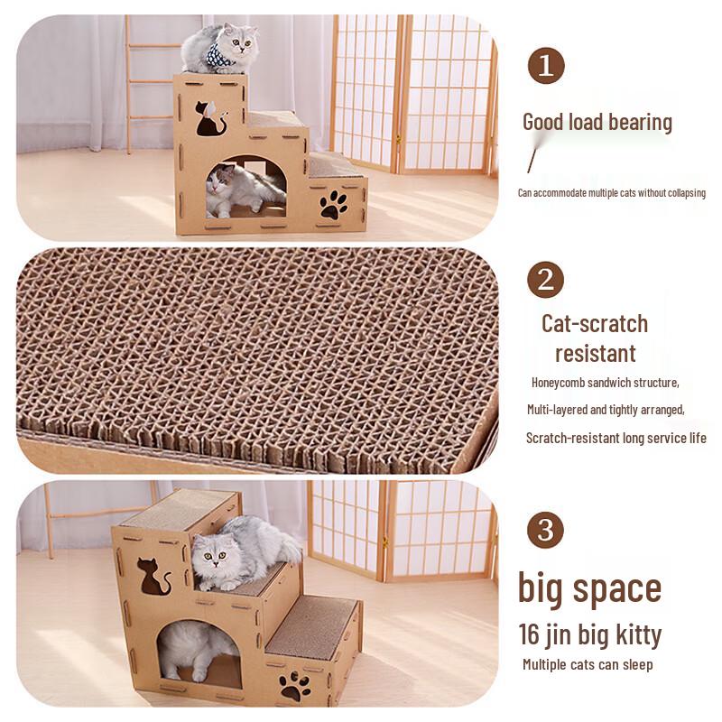 Hoopet Corrugated Cardboard Cat House & Scratcher