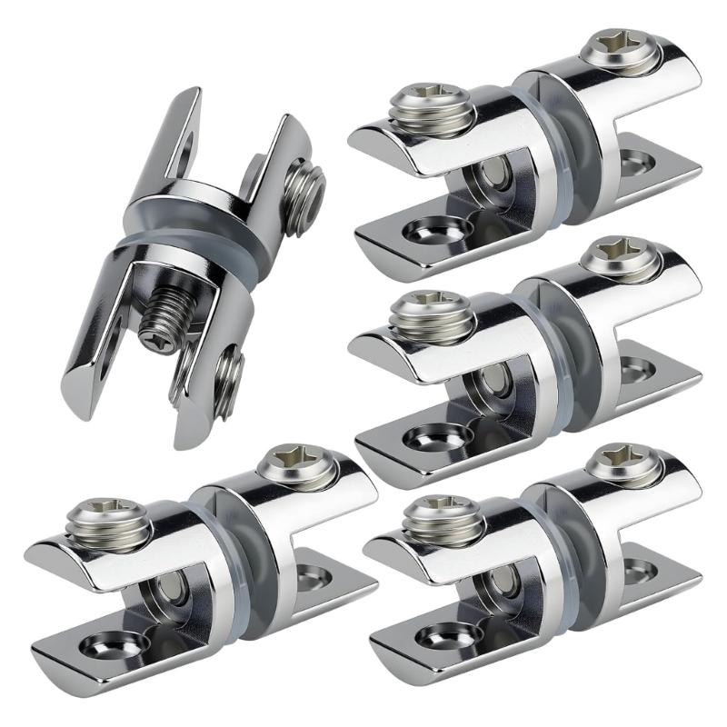

5Pcs Strong Glass Clamps Supports 5-10mm Thick Glass Shelf Brackets set for Kitchen Shelves & Glass Wall Mounts 1