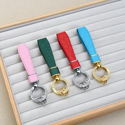 Cross-border Wholesale Creative Drilling Ring Leather Crocodile Pattern Keychain Light Luxury Internet Celebrity Storage Pendant Personalized S