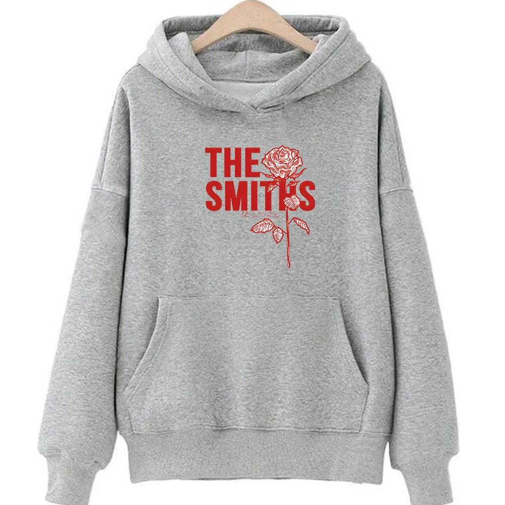 The Smiths Red Rose Print Hoodies Grunge Streetwear Pullovers Winter Women/Men Sweatshirts Casual Sudaderas Fleece Clothing