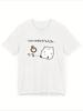 Cute Korean Lettering Tshirt Unisex Minimalist Animal Graphic Summer Casual Short Sleeve Tops