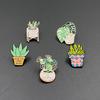 Versatile Cactus Plant Drip Oil Alloy Brooch - Metal Pin for Clothing, Bags, and Shoes