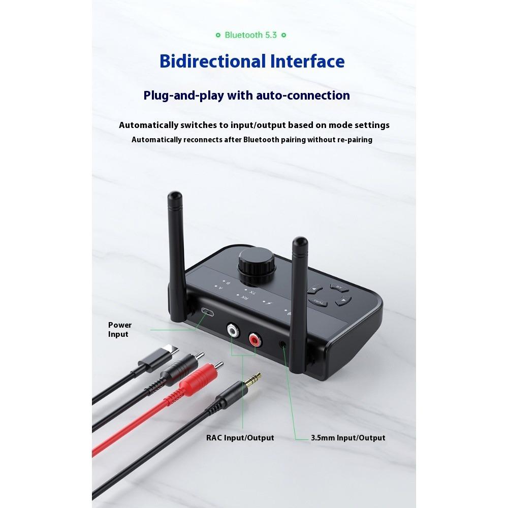Bluetooth Music Receiver Transmitter 2-in-1 V5.3 Receive and Transmit One-to-two Support TWS