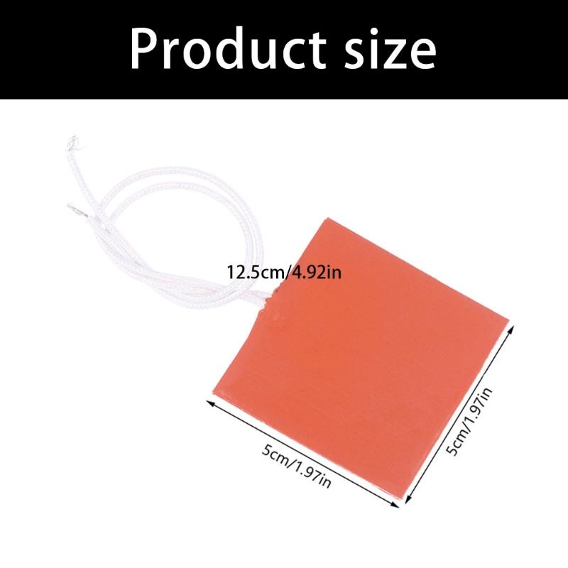 Silicone Heating Mat 12V Waterproof Electric Heating Plate 5x5cm For Adjustable Temperature Range Control Needs