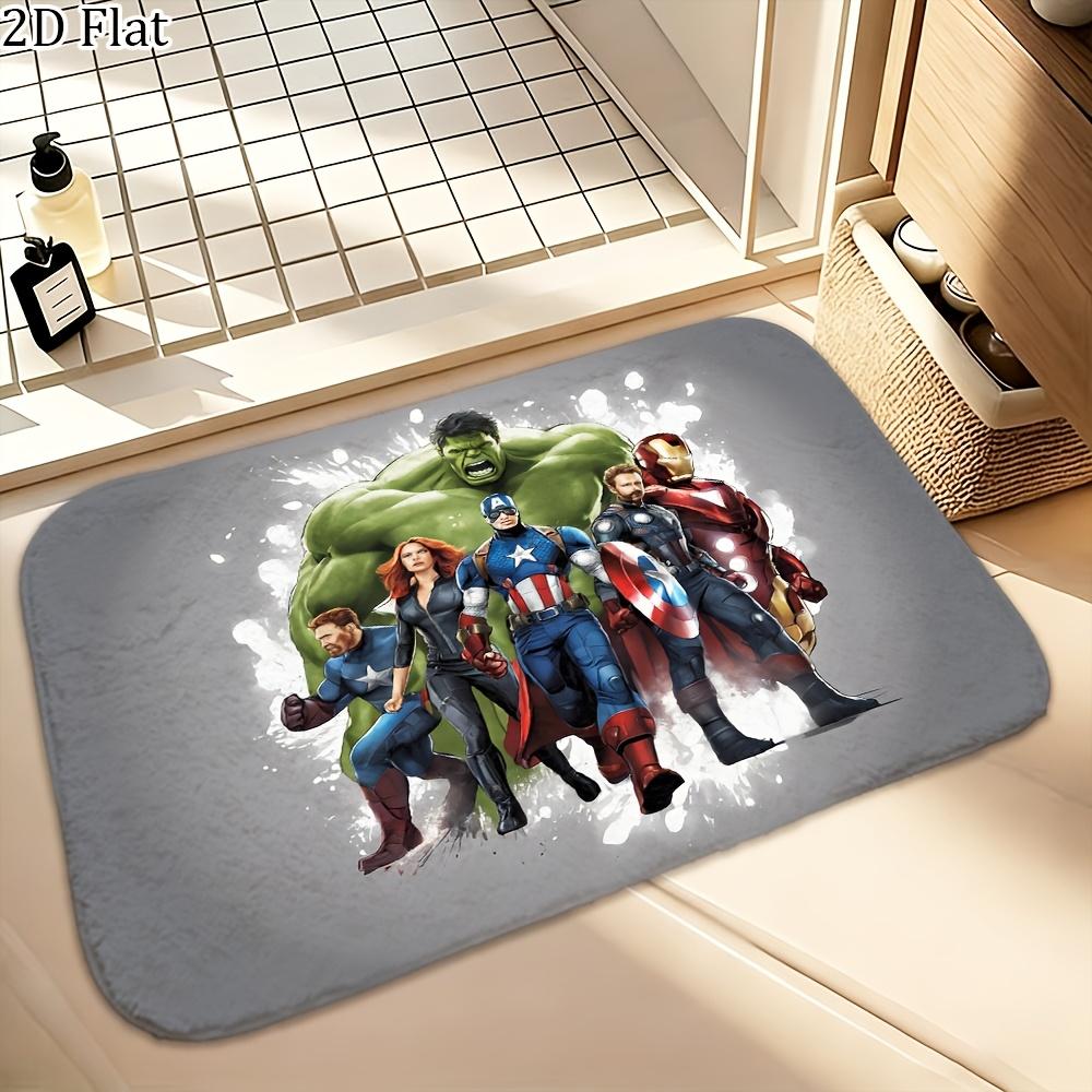 1pc Flannel Mat Marvel Superheroes Bathroom Mat, Multi-Size, Multi-Functional Daily Use, Suitable for Bathroom, Entrance, Laun