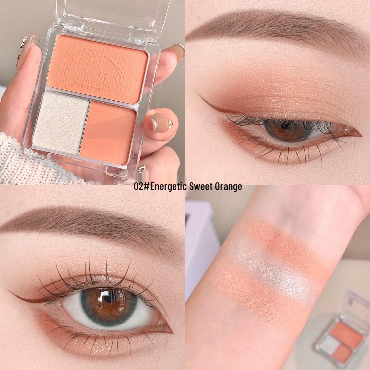 

QMN All-in-One Matte Eyeshadow Palette: Three Natural Contour Shades for Morning & Evening Wear - Perfect for Students & Parties