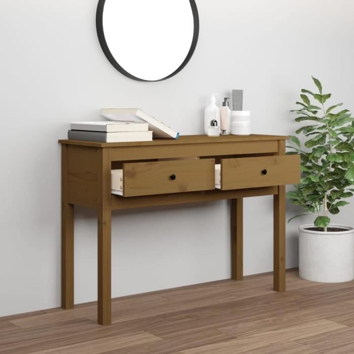 VidaXL Table console Marron miel 100x35x75 cm Bois massif de pin 814617