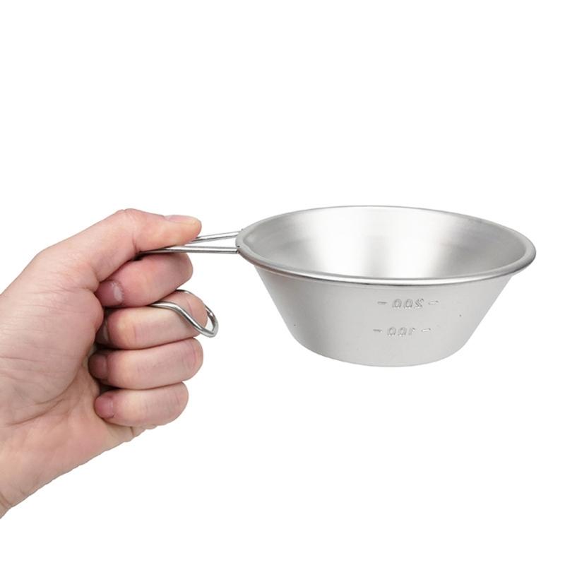 Stainless Steel Camping Cup 16.5x12cm Portable for Barbecue Hiking Camping Picnics Hangable Soup Bowl