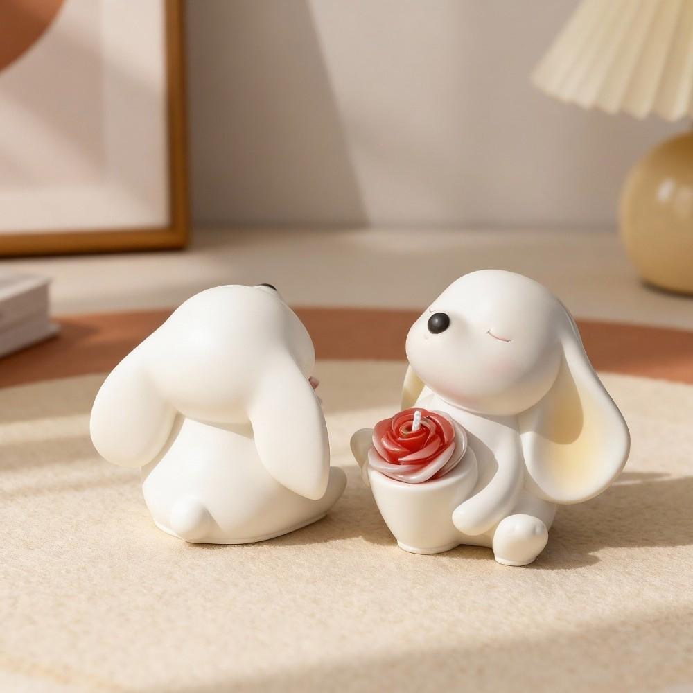 Cartoon Easter Bunny Silicone Mold Non-Stick Handmade Rabbit Holding Vase Mold Heat Resistant Flexible 3D Rabbit Mold