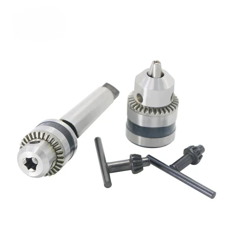 B10 B12 B16 B18 Drill Chuck Rotation Clamping Tool Morse Drill Chuck MT1 MT2 MT3 MT4 Tool Holder 1pcs Wrench + 1pcs Drill Chuck