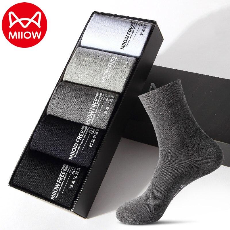 

MiiOW 5 Пары Мужская средняя труба Длинные носки Анти-запах Пот поглощающий хлопок Бизнес Мужчины Носки Спорт Повседневный Носок экипажа 26-28 Новый